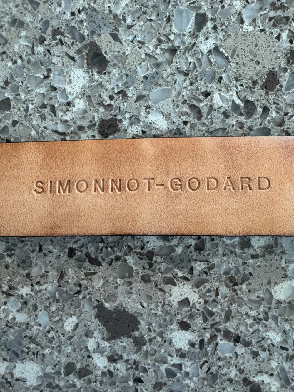 Simonnot-Godard Genuine Crocodile Belt Size 44 Brown Brass Buckle Luxury Italian